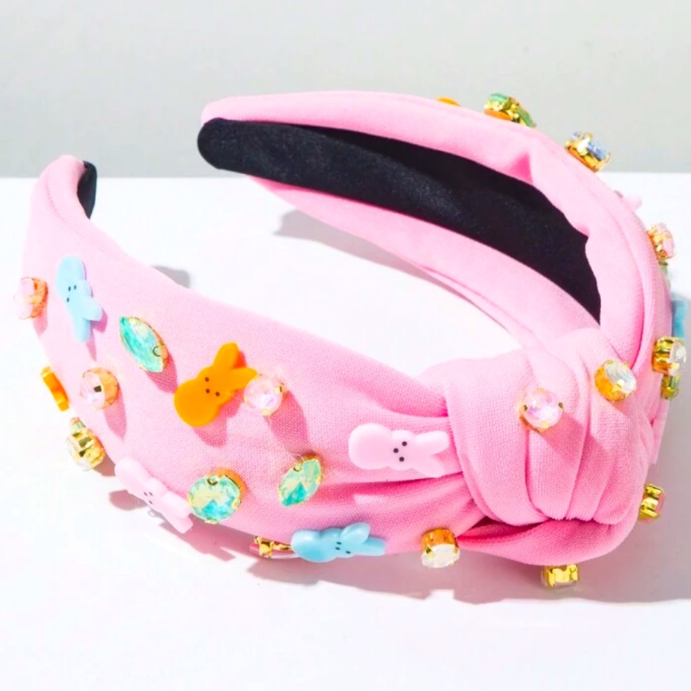 Pink Embellished Headband Peeps bunny style perfect for Easter!